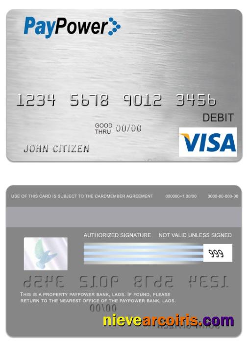 Laos PayPower bank visa debit card